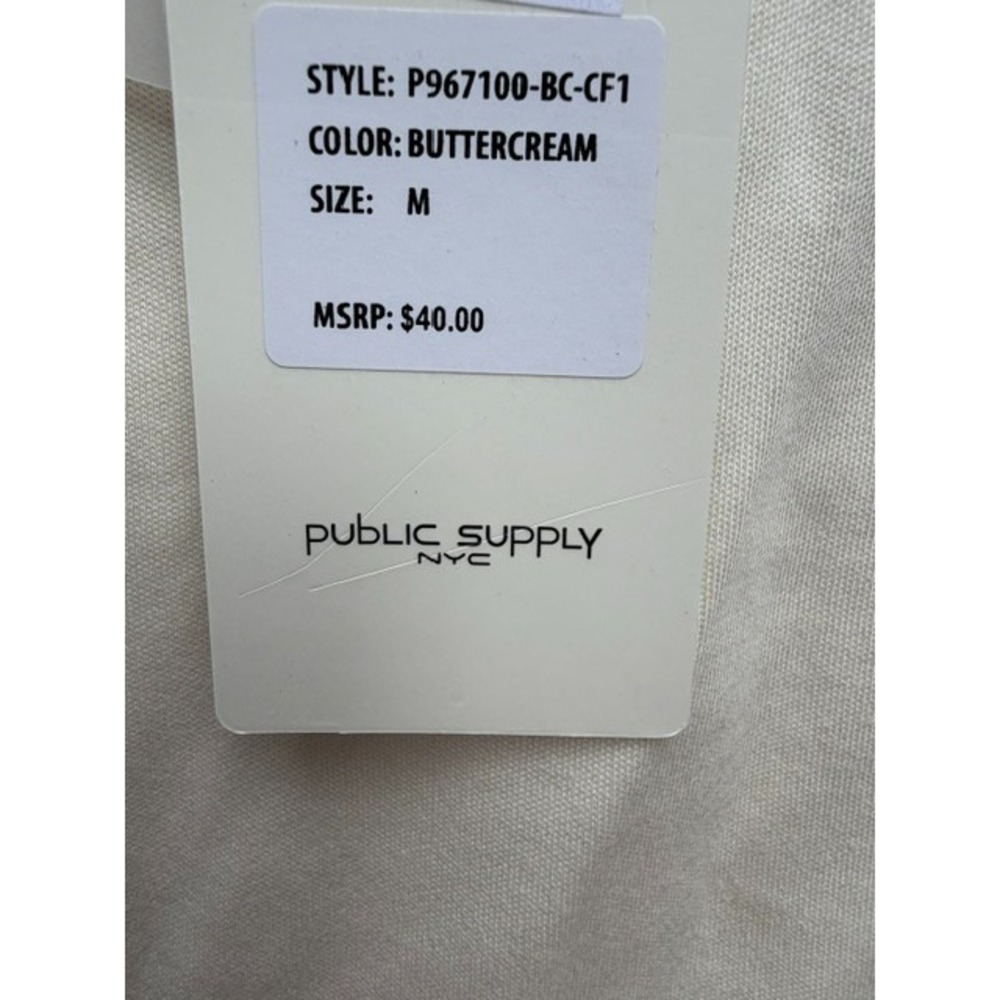 Public Supply NYC Mens M Oversized T Shirt Buttercream Cream Short Sleeve Tee - Picture 7 of 10